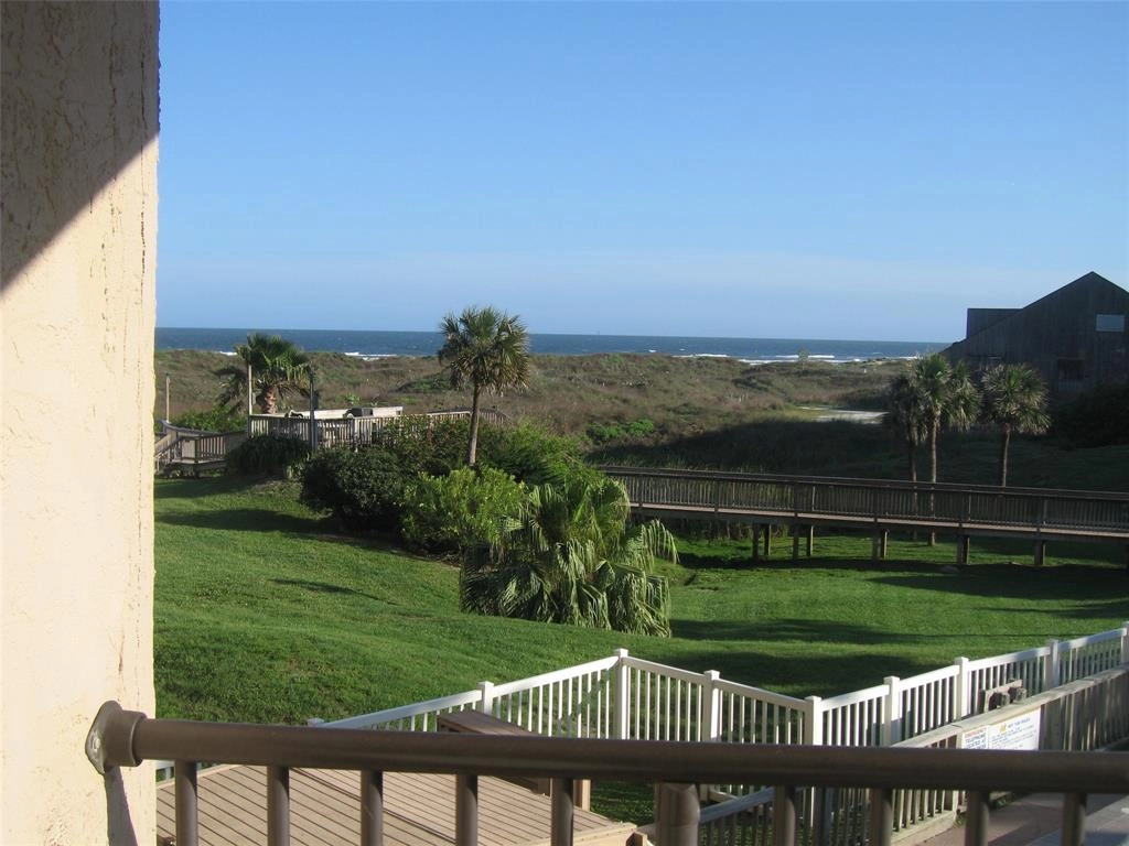 A view of the ocean from an outside deck.